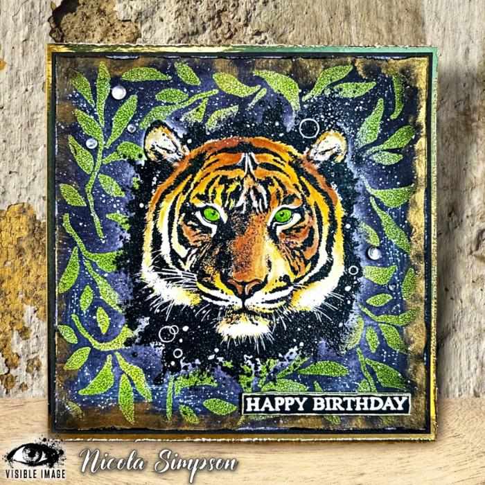 Fearless Tiger stamped card